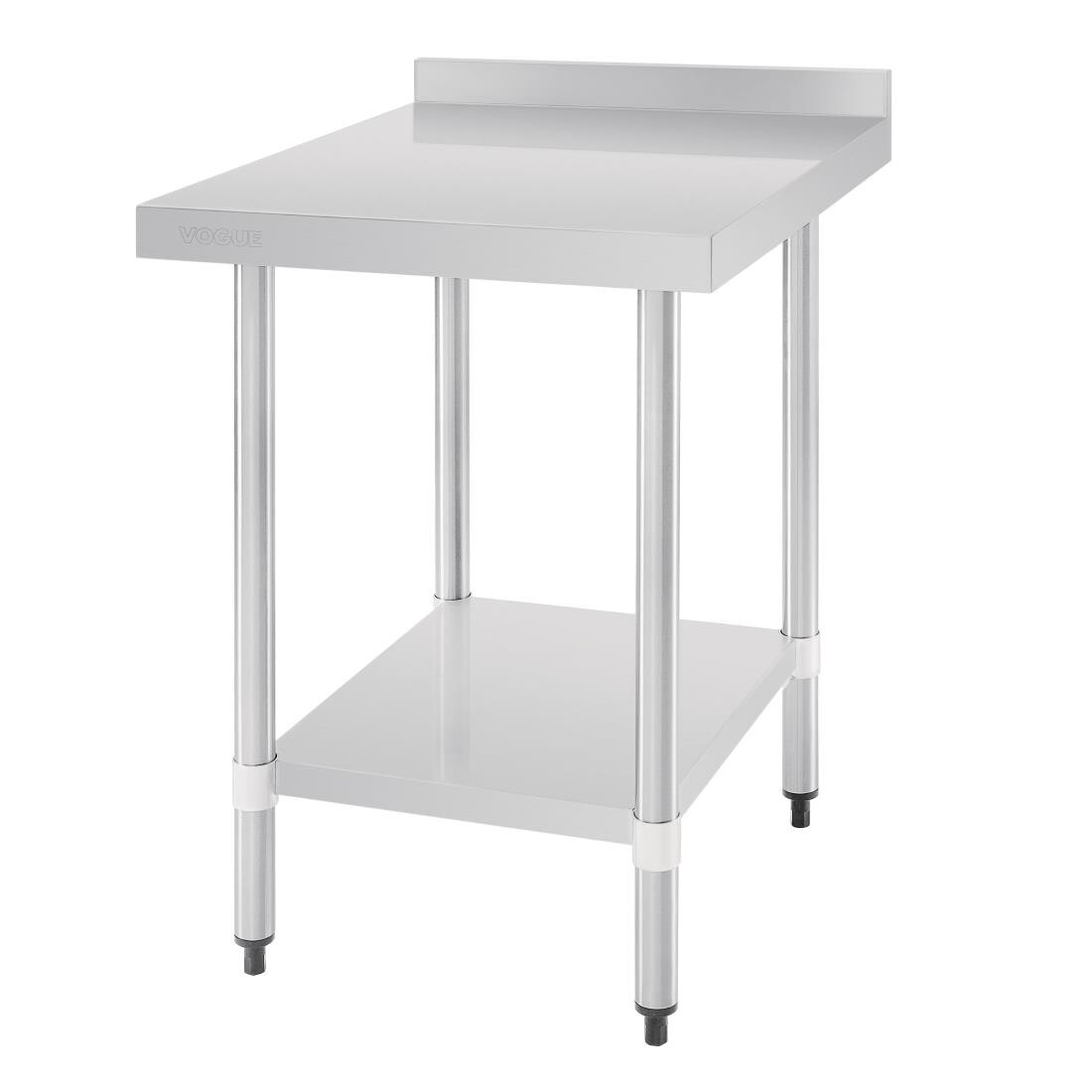 Vogue Stainless Steel Table with Upstand 600mm