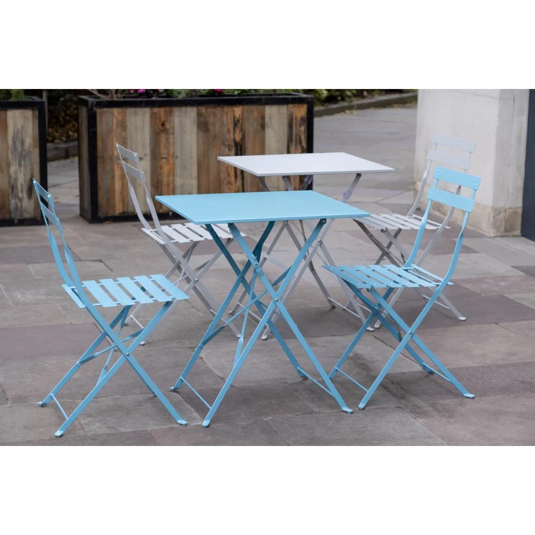Bolero Grey Square Pavement Style Steel Table