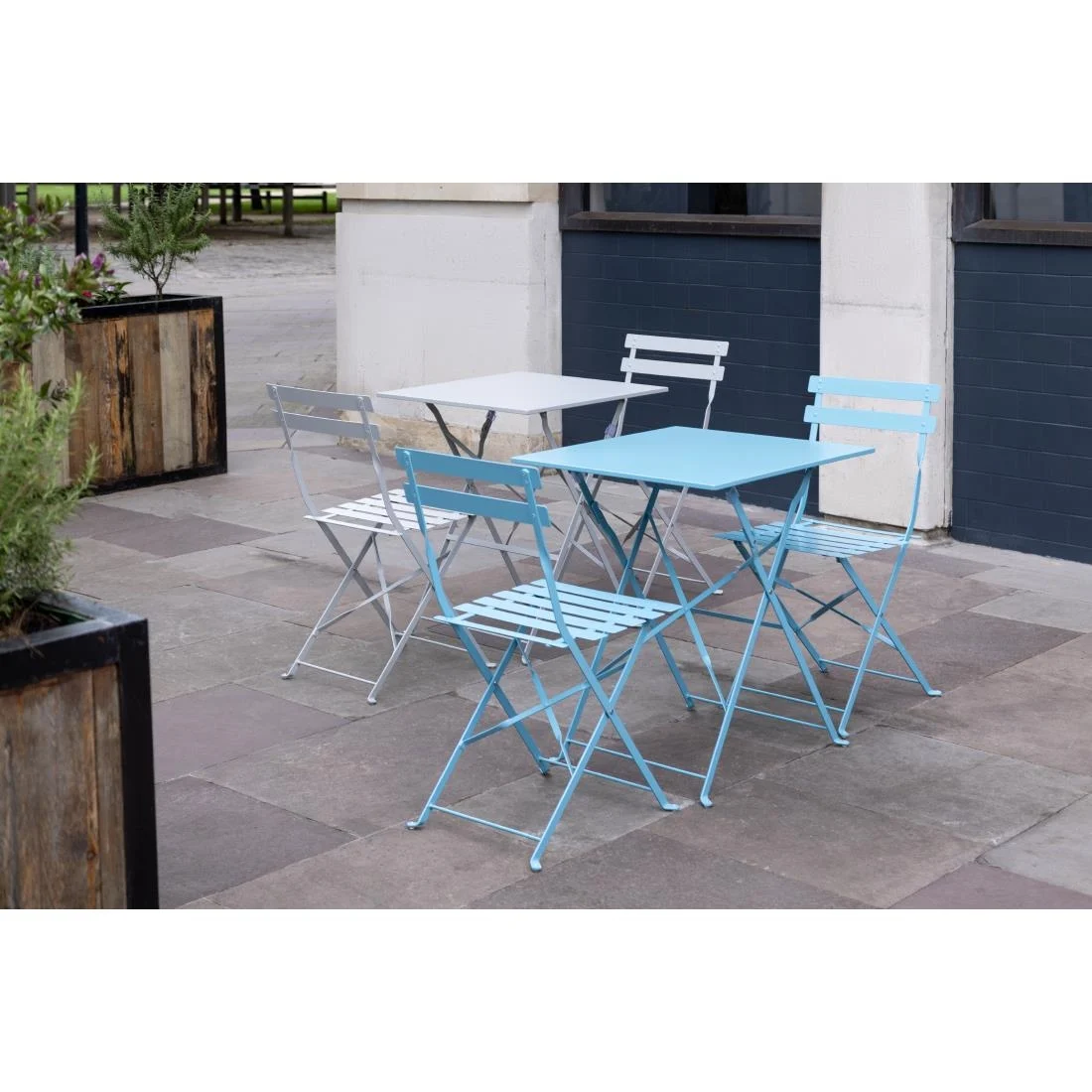 Bolero Grey Square Pavement Style Steel Table