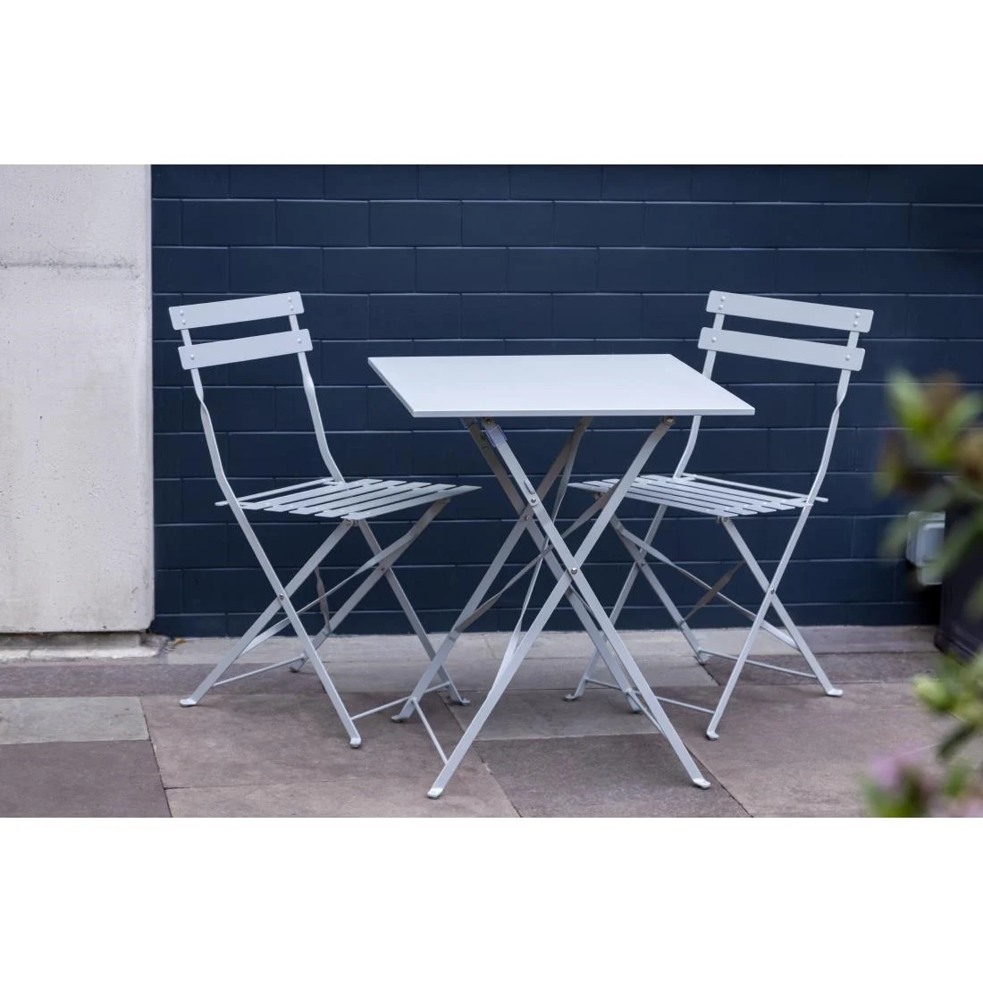 Bolero Grey Square Pavement Style Steel Table