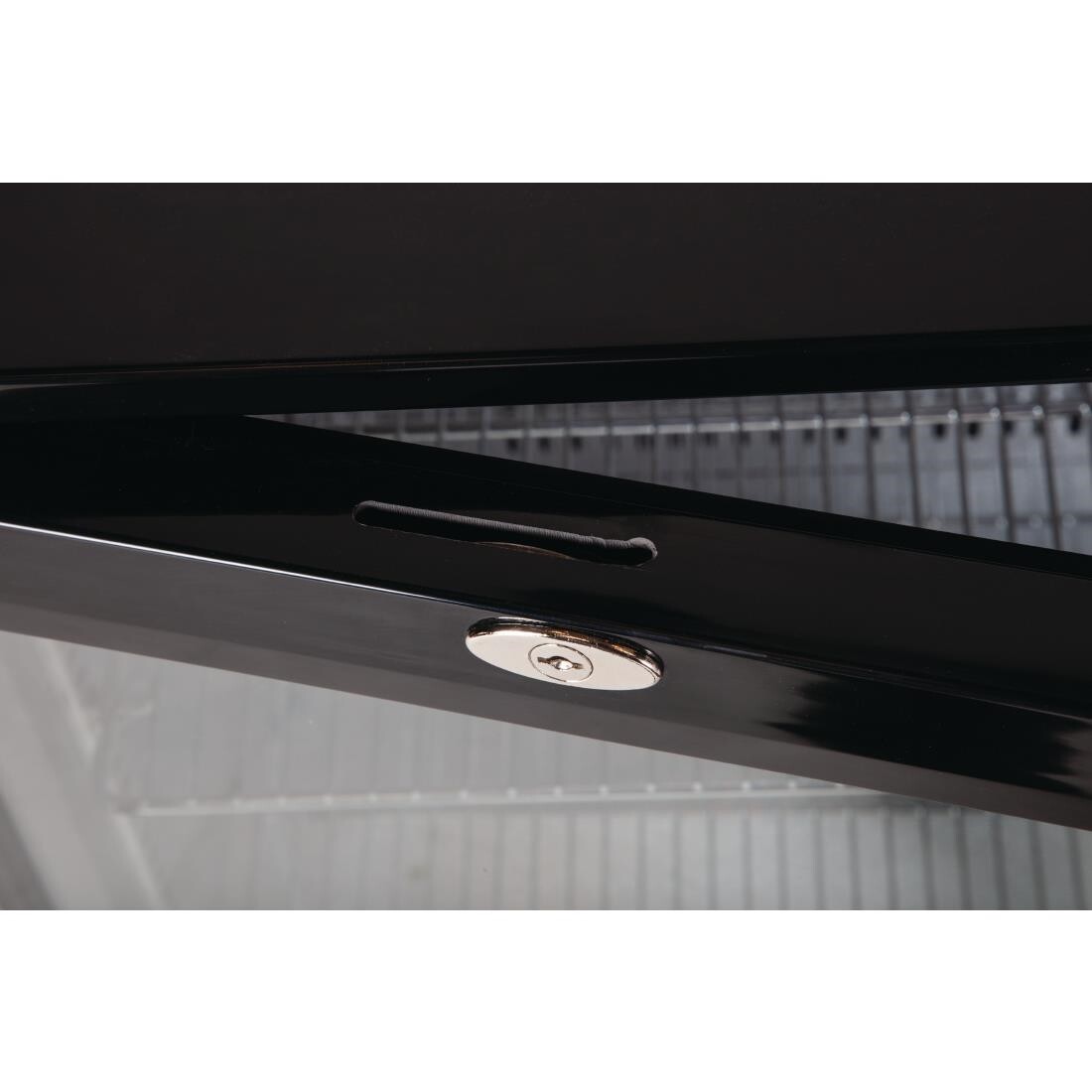 Polar Back Bar Cooler with Hinged Doors in Black 208Ltr