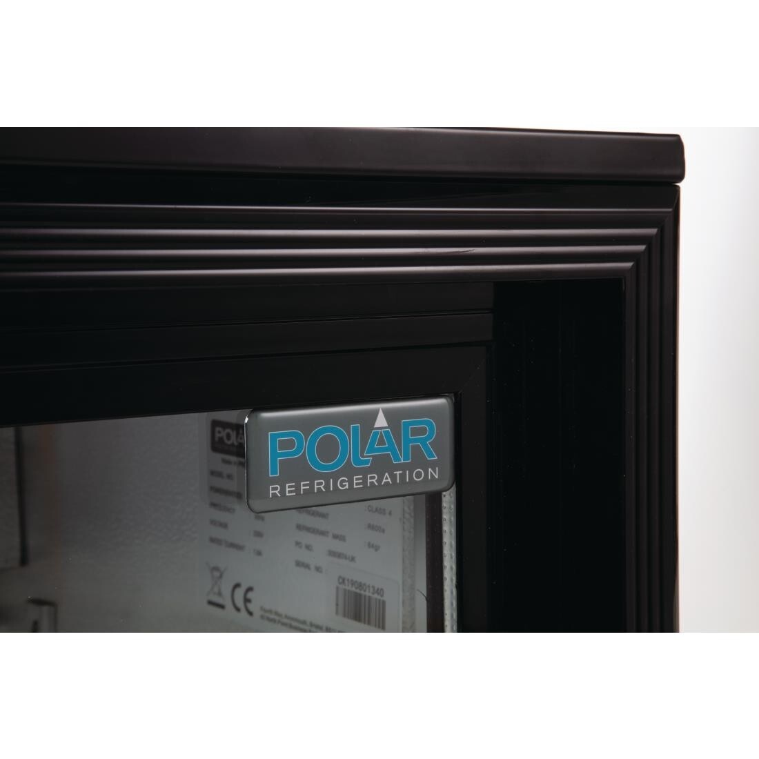 Polar Back Bar Cooler with Sliding Doors in Black 198Ltr