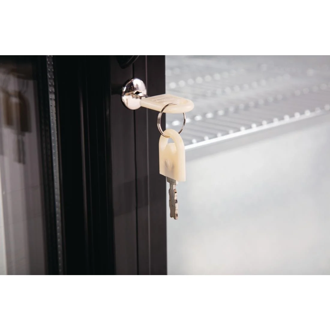 Polar Back Bar Cooler with Hinged Doors in Black 320Ltr