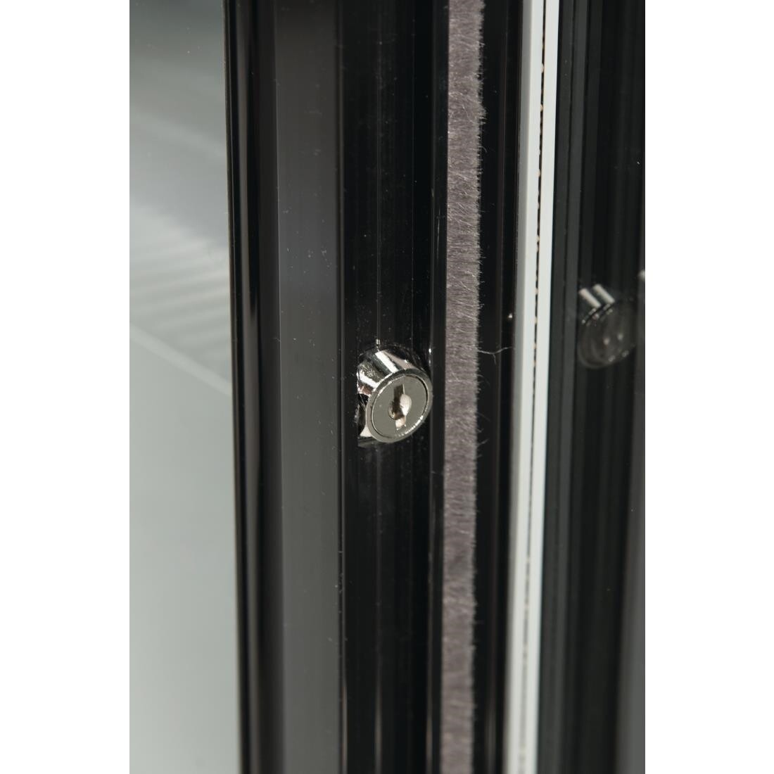 Polar Back Bar Cooler with Sliding Doors in Black 320Ltr