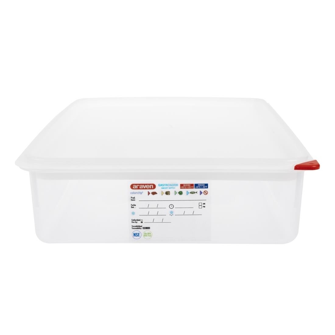 Araven 1/1 GN Food Containers 13.7L with Lid