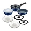 Tramontina Ítria 10-Piece Nesting Cookware Set Navy - Image 1