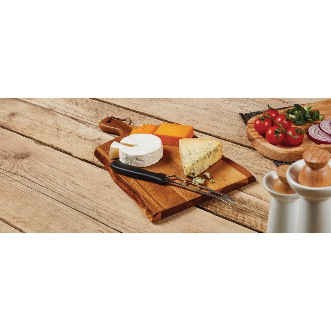 Olympia Acacia Wavy Handled wooden Board Small