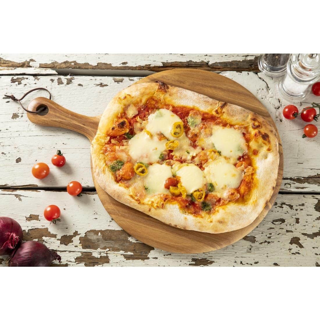 Olympia Acacia Handled Wooden Board Round 330mm