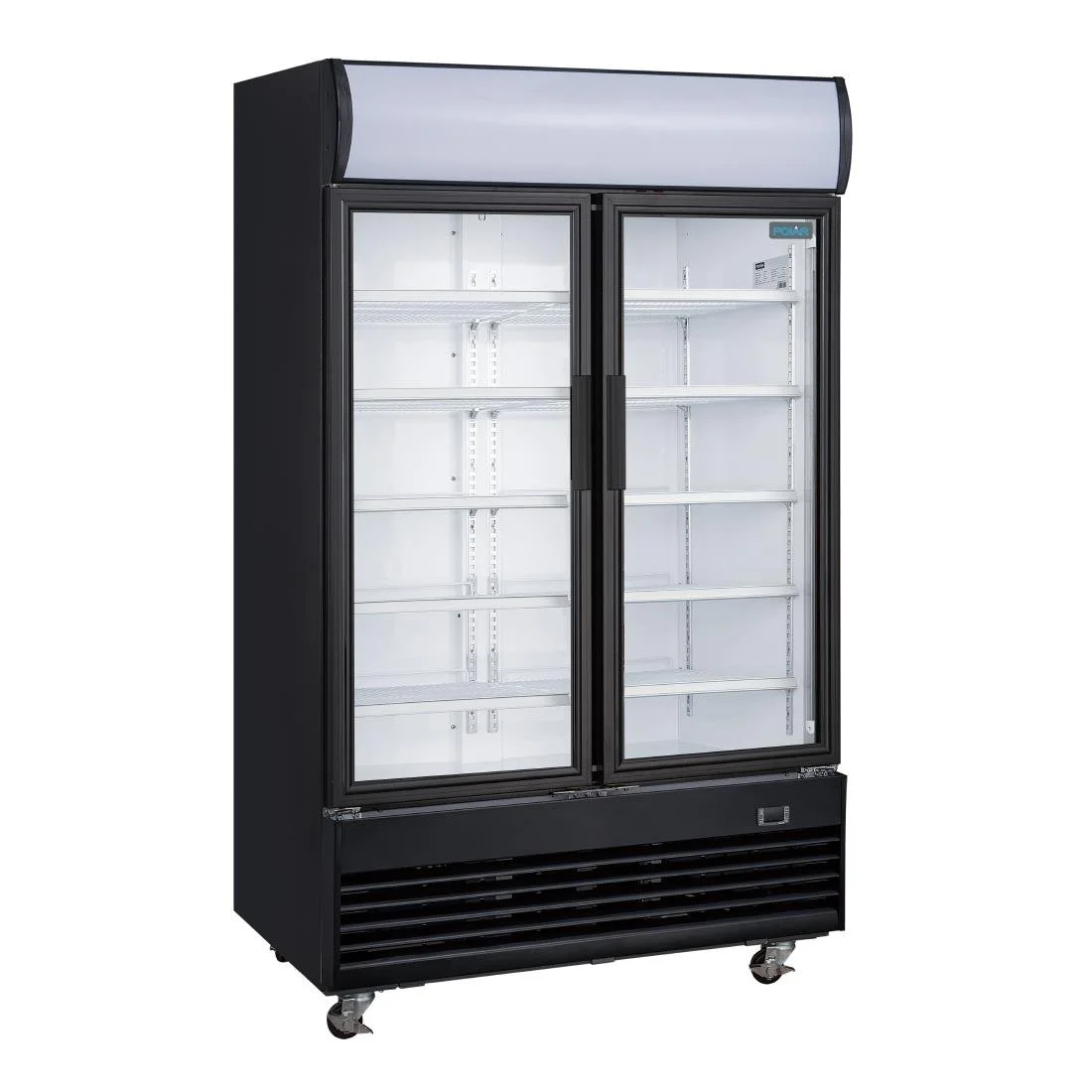 Polar G-Series Upright Hinged Door Display Cooler with Light Box 950Ltr Black - Image 1