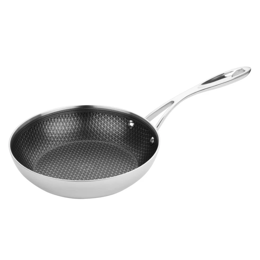 Vogue Tri-Shield Stainless Steel Frying Pan with Clad Coating 20cm - Image 1