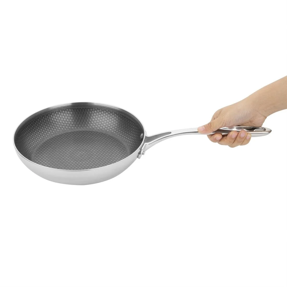 Vogue Tri-Shield Stainless Steel Frying Pan with Clad Coating 24cm - Image 4