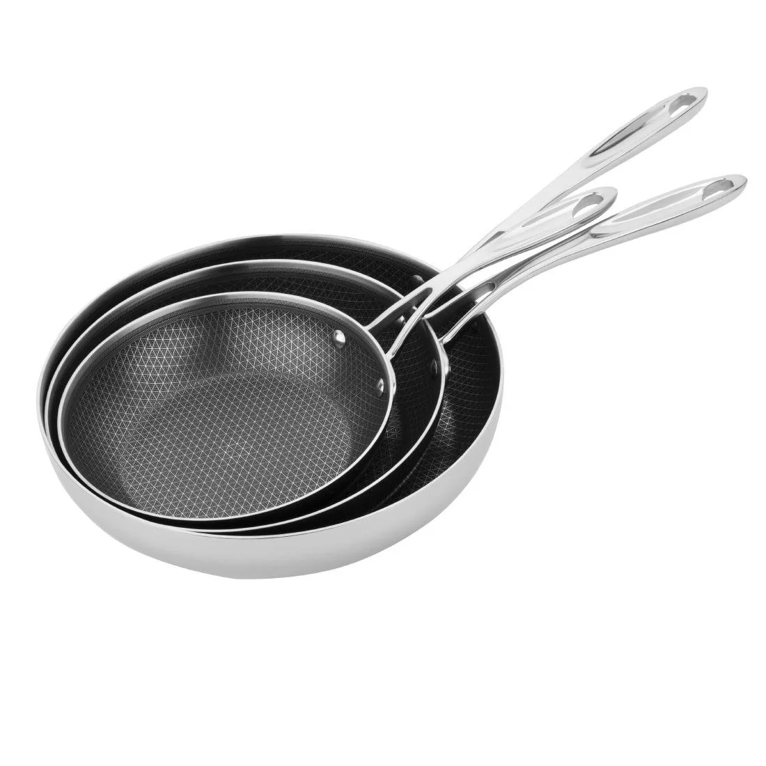 Vogue Tri-Shield Stainless Steel Frying Pan with Clad Coating 24cm - Image 5