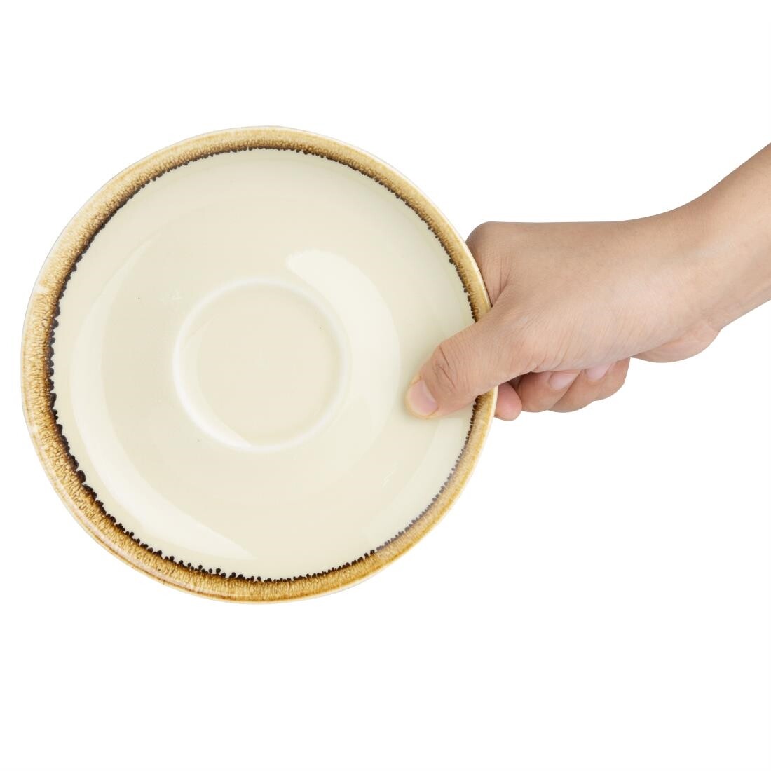 Olympia Kiln Cappuccino Saucer Sandstone 160mm