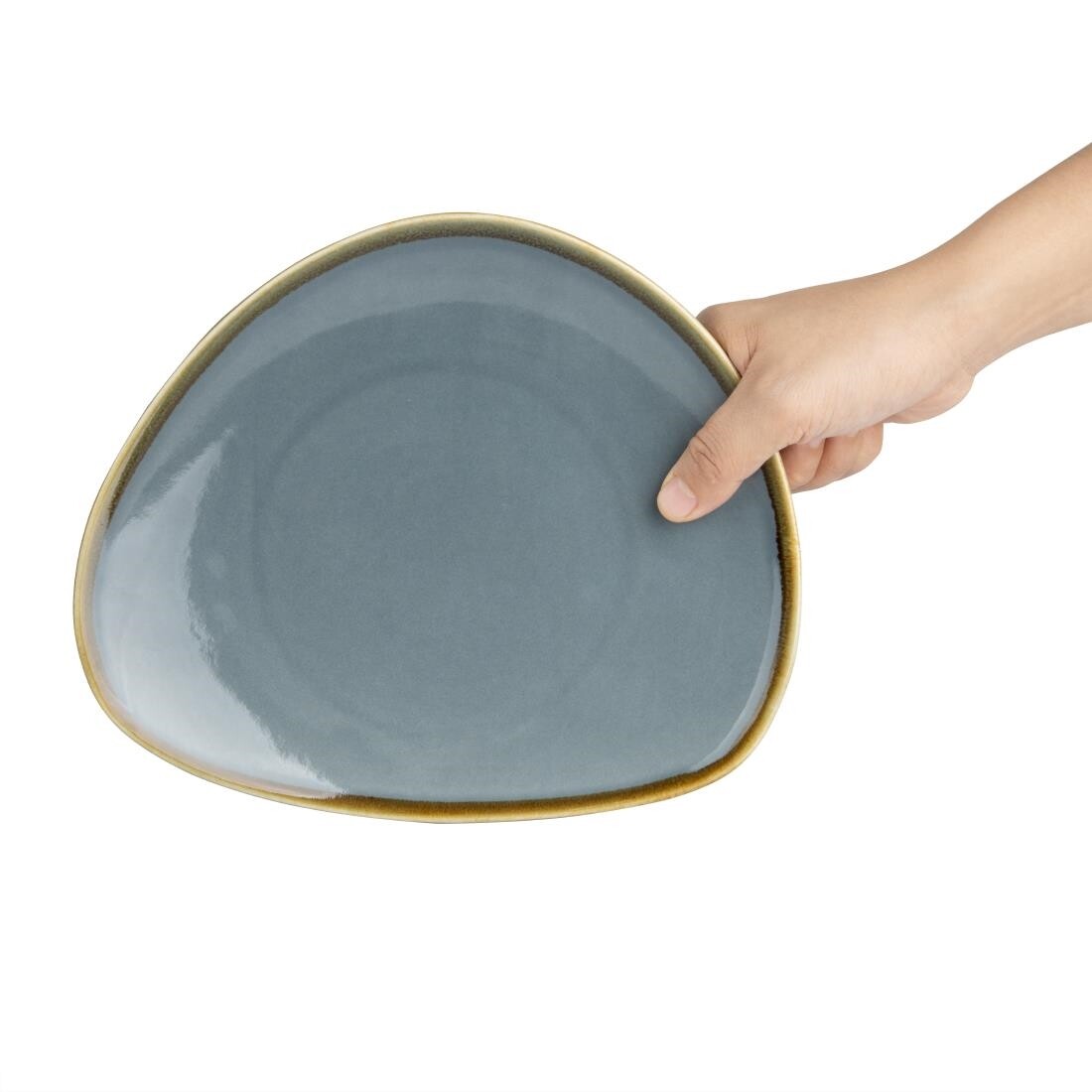 Olympia Kiln Triangular Plate Ocean 230mm