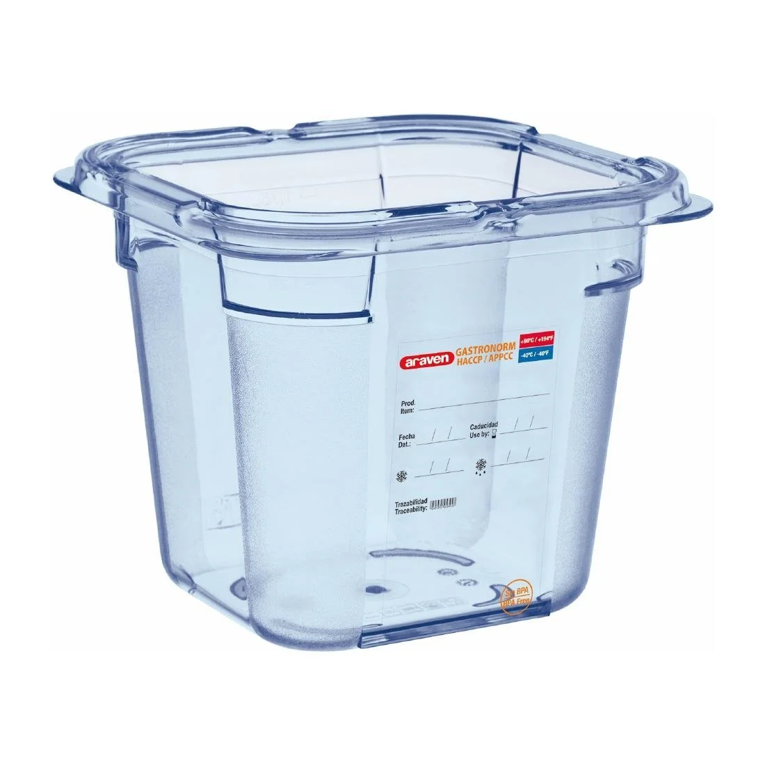 Araven ABS Food Storage Container Blue GN 1/6 150mm