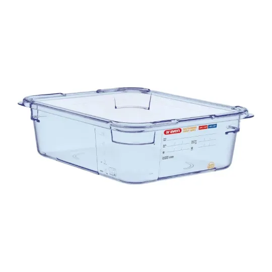Araven ABS Food Storage Container Blue GN 1/2 100mm