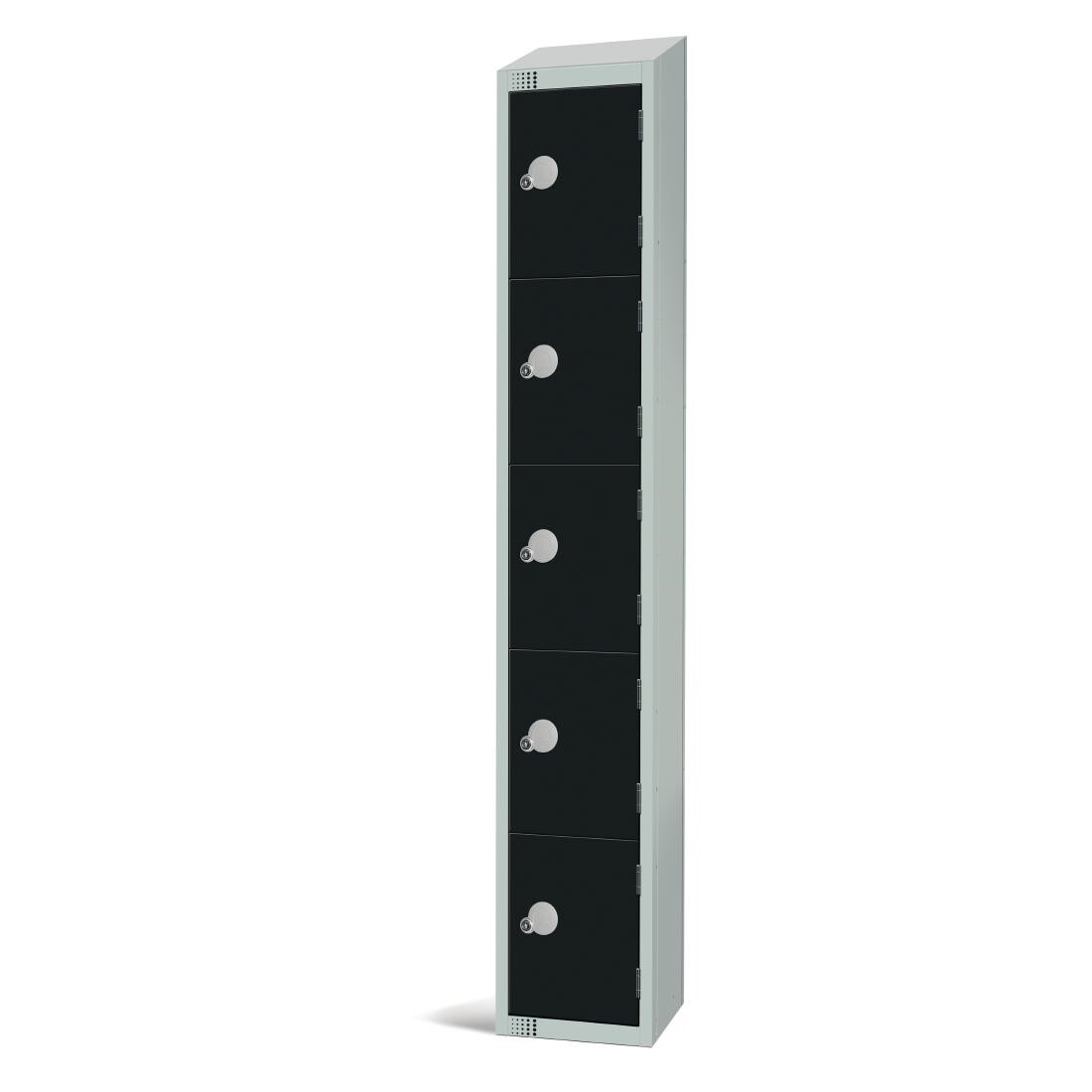 Elite Five Door Manual Combination Locker Locker Black with sloping top