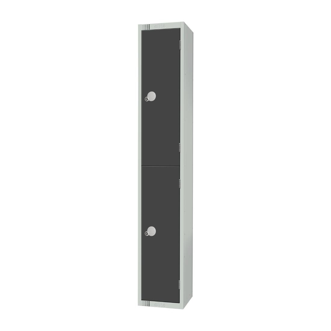 Elite Double Door Padlock Locker Graphite Grey