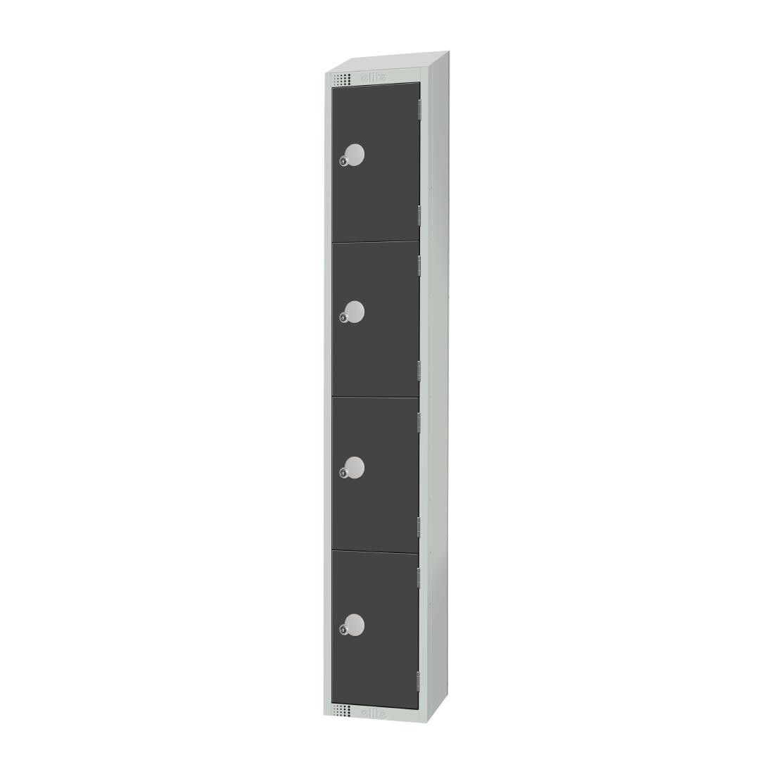Elite Four Door Padlock Locker with Sloping Top Graphite Grey