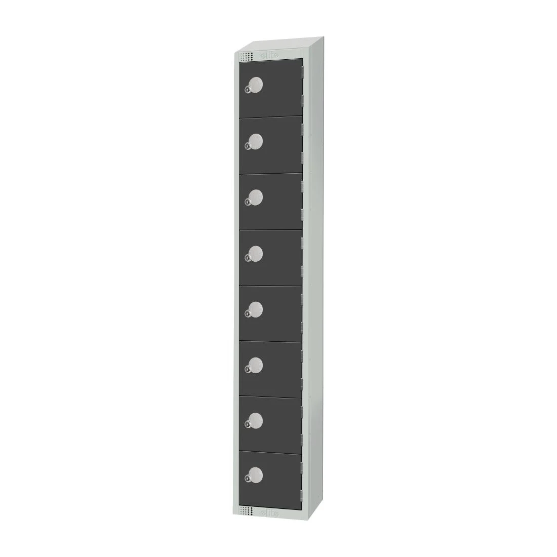 Elite Eight Door Coin Return Locker with Sloping Top Graphite Grey