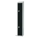 Elite Double Door Electronic Combination Locker with Sloping Top Black