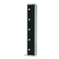 Elite Five Door Coin Return Locker Black