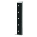 Elite Five Door Coin Return Locker with Sloping Top Black