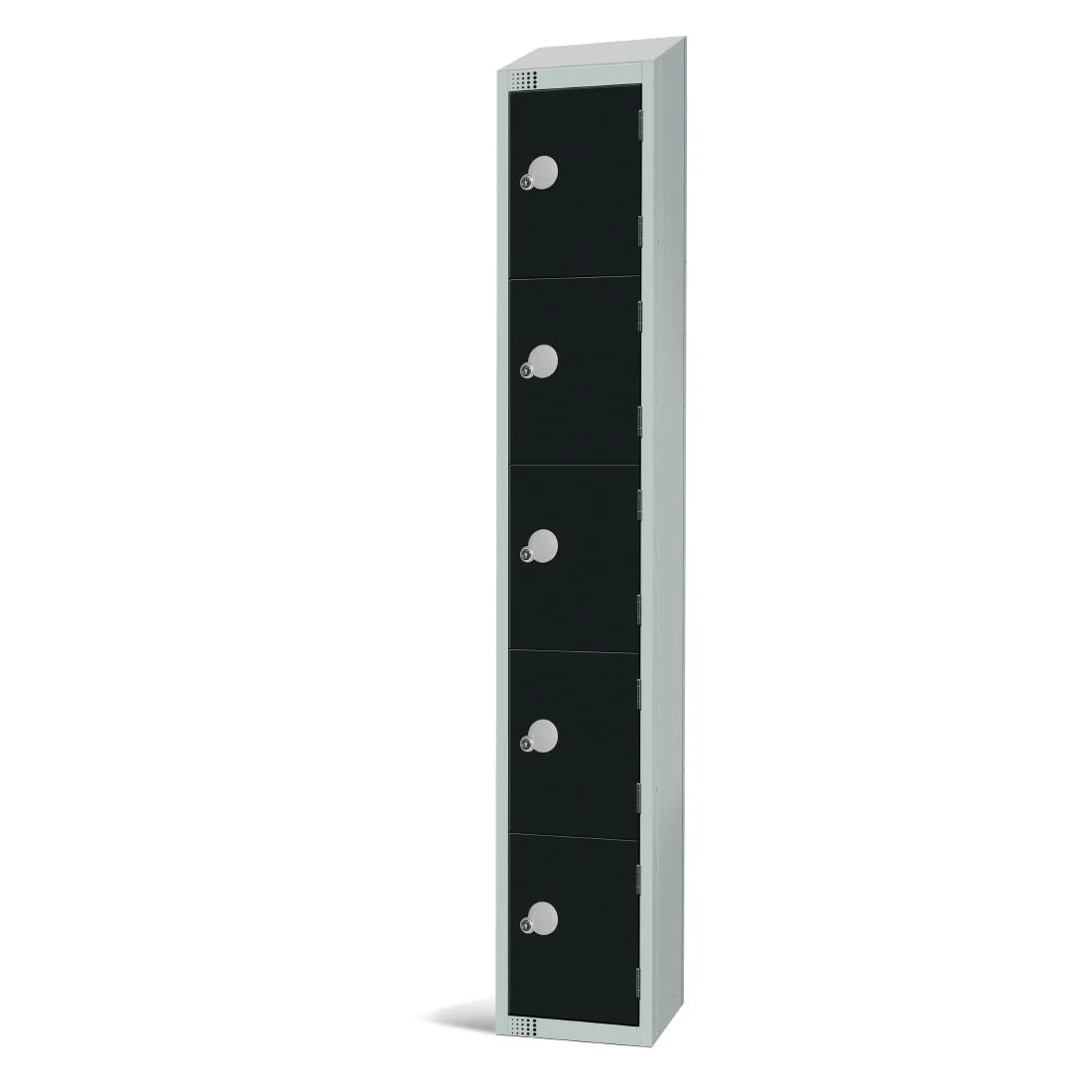 Elite Five Door Electronic Combination Locker with Sloping Top Black