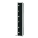 Elite Six Door Coin Return Locker Black