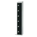 Elite Six Door Electronic Combination Locker with Sloping Top Black