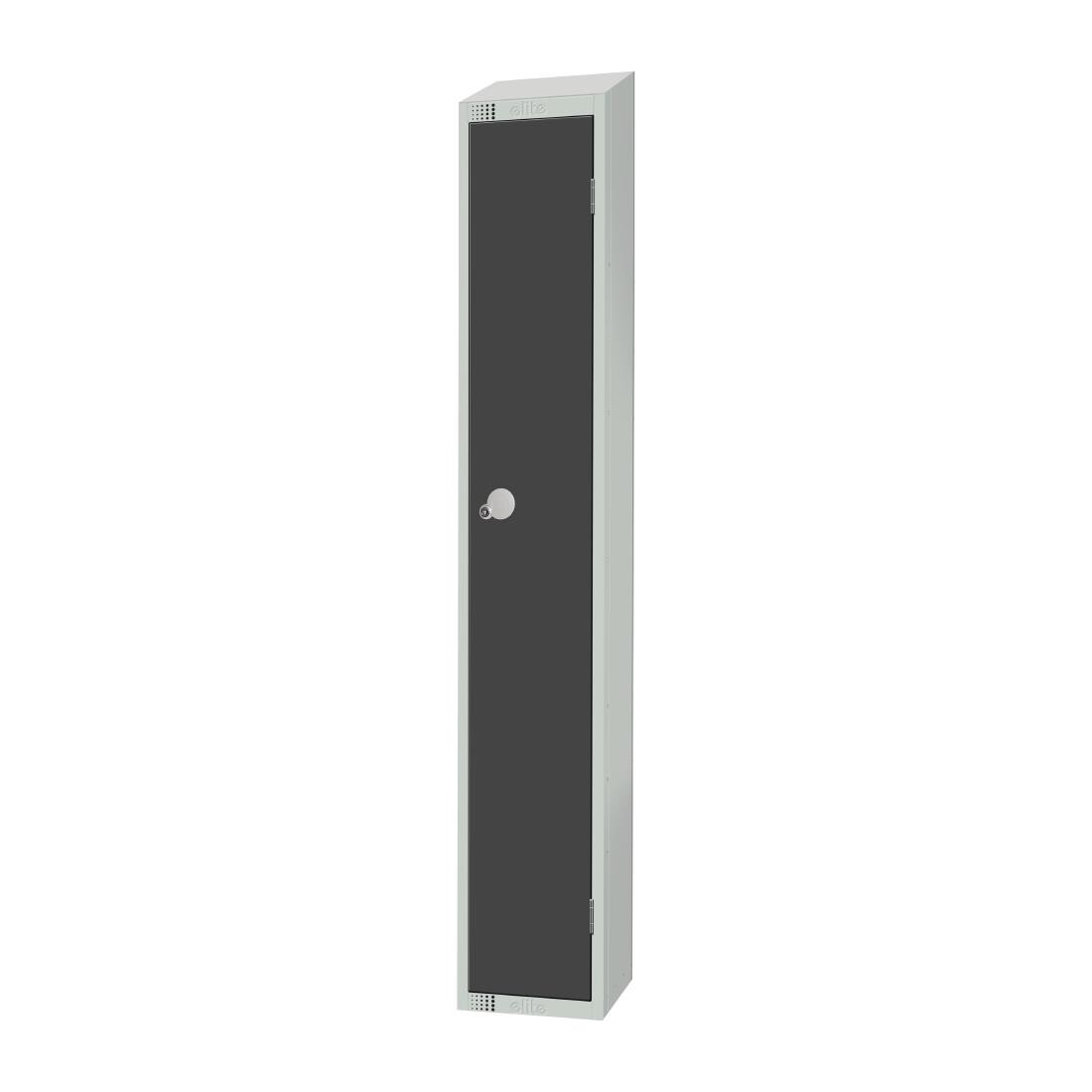 Elite Single Door Padlock Locker Graphite Grey with Sloping Top