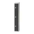 Elite Three Door Coin Return Locker with Sloping Top Graphite Grey