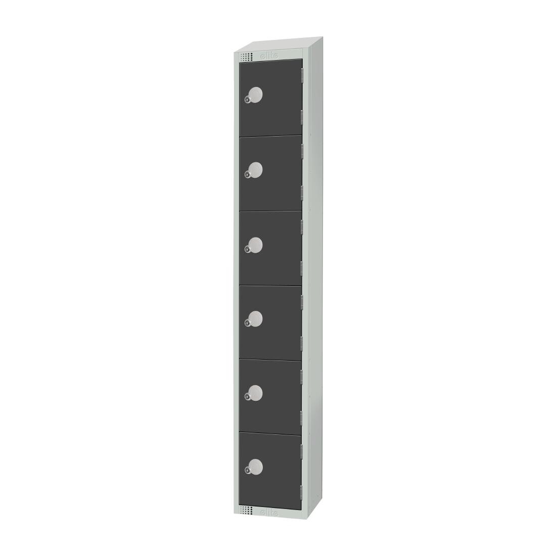 Elite Six Door Padlock Locker Graphite Grey