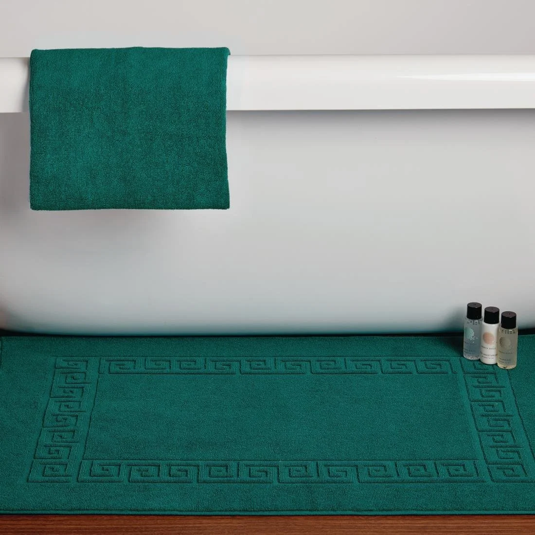 Mitre Essentials Nova Bath Mat Dark Green - Image 2