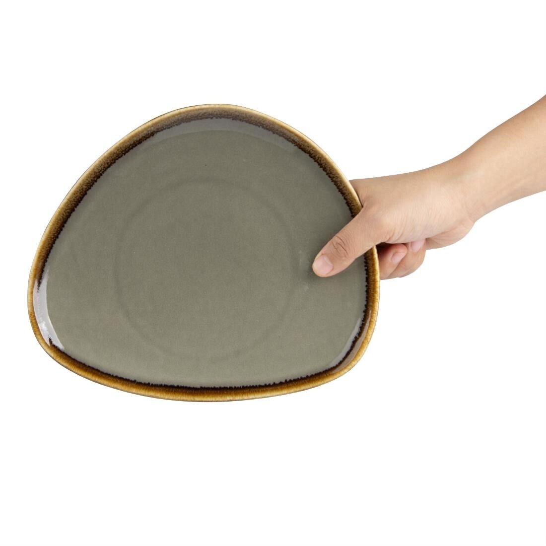 Olympia Kiln Triangular Plate Smoke 230mm