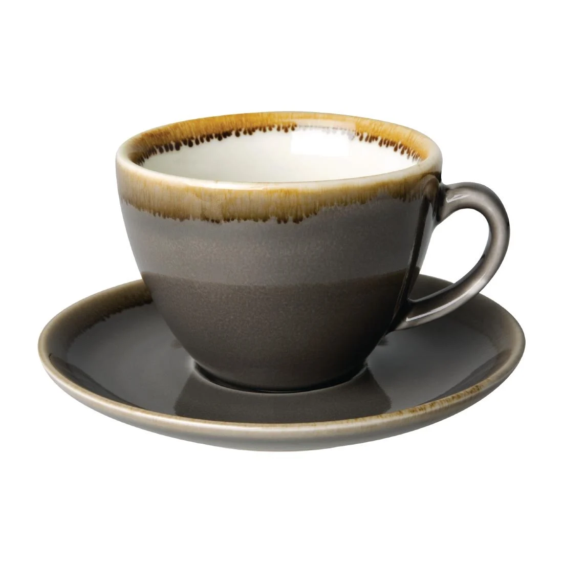 Olympia Kiln Cappuccino Saucer Smoke 140mm