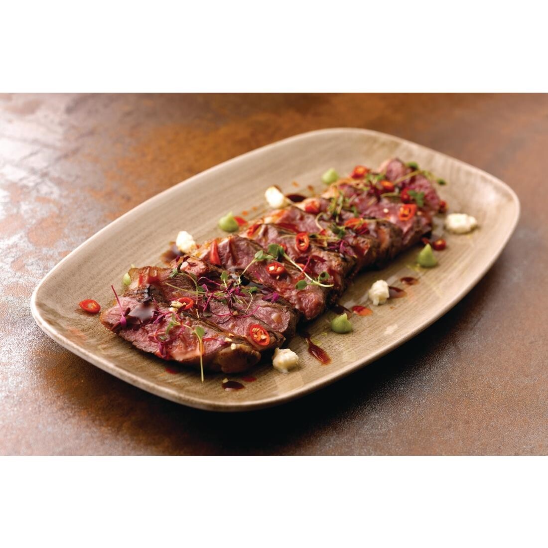 Churchill Stonecast Patina Antique Rectangular Plates Taupe 355mm