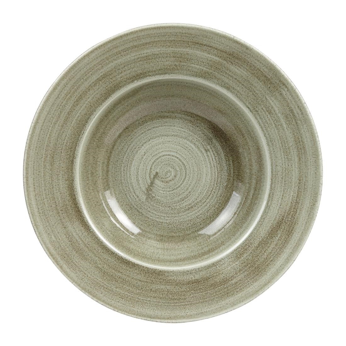 Churchill Stonecast Patina Antique Wide Rim Bowls Green 280mm