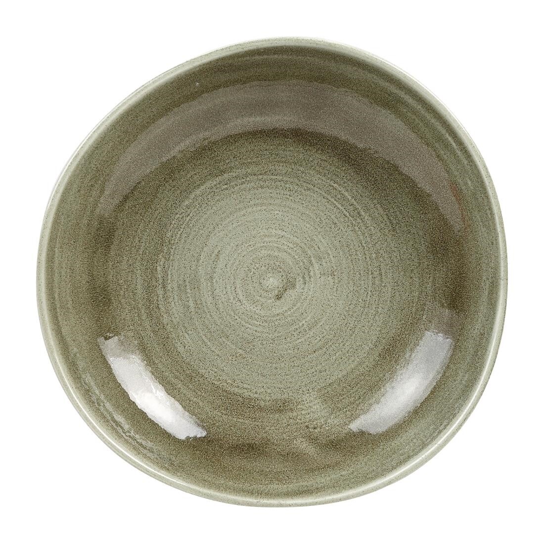 Churchill Stonecast Patina Antique Organic Round Bowls Green 253mm