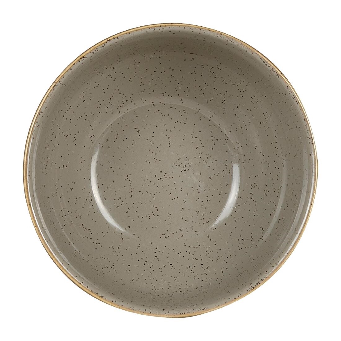 Churchill Stonecast Round Soup Bowls Peppercorn Grey 132mm