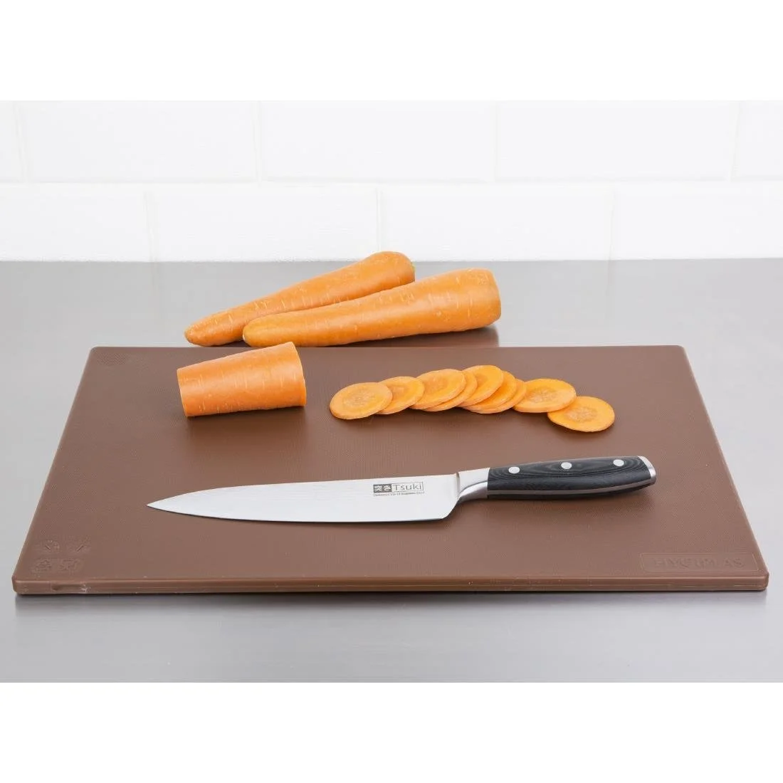 Hygiplas Low Density Antibacterial Chopping Board Brown 450x300x10mm - Image 2