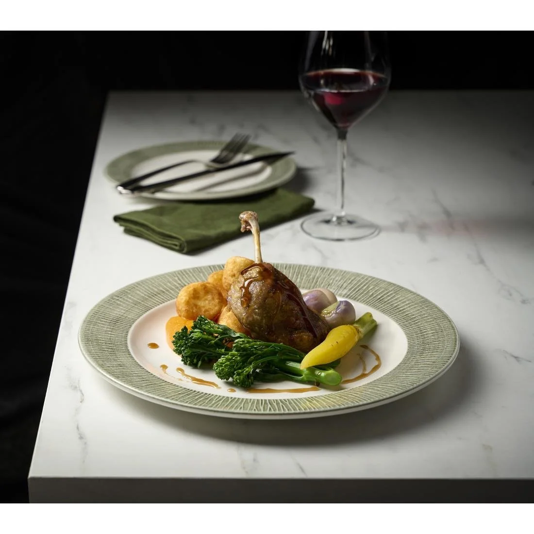 Churchill Bamboo Ceramic Spinwash Alpine Presentation Plates 305mm (12 Pack) - Image 2