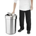 Bolero Bin with Swing Lid Brushed Steel 70Ltr - Image 5