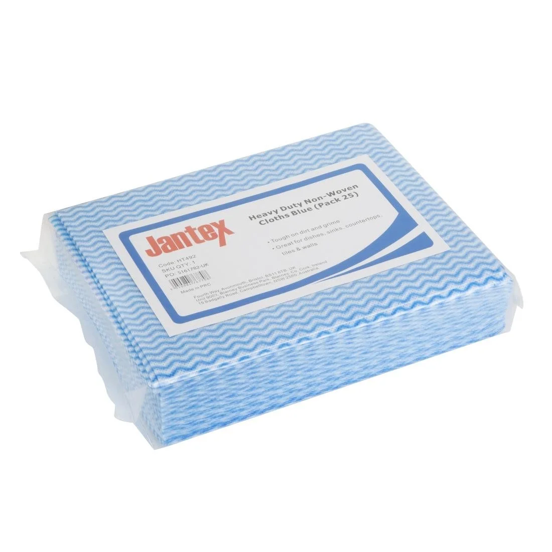 Jantex Heavy Duty Non-Woven Cloths Blue (25 Pack) - Image 1