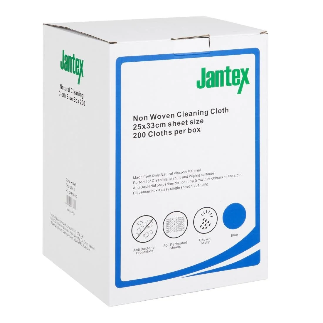Jantex Green Compostable Cleaning Cloth Blue (200 Pack) - Image 2