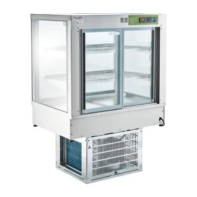 Cossiga Tower STG Refrigerated Countertop Drop-in Display w/Solid Front Glass & Rear Sliding Doors