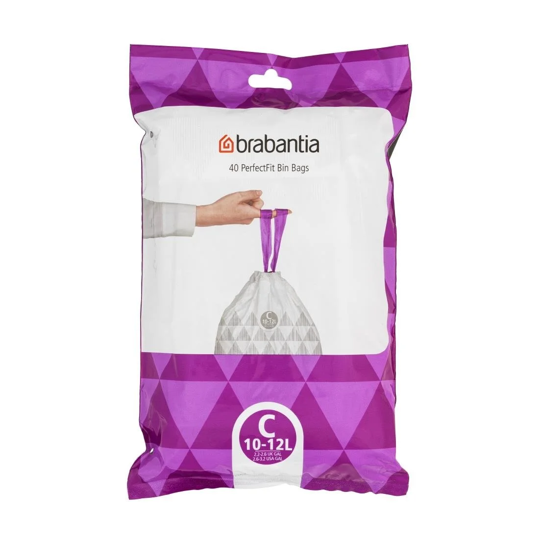 Brabantia PerfectFit Bin Bags, Code C, 10-12Ltr (40 Pack) - Image 2