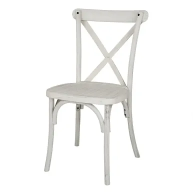 Bolero Manhattan Cross-Back Resin Chairs Limewash (4 Pack)