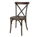 Bolero Manhattan Cross-Back Resin Chairs Dark Wood Effect (4 Pack) - Image 1