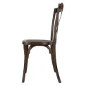 Bolero Manhattan Cross-Back Resin Chairs Dark Wood Effect (4 Pack) - Image 2